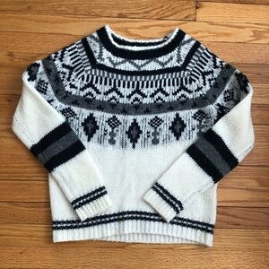Anthropologie Black and White Patterned Sweater